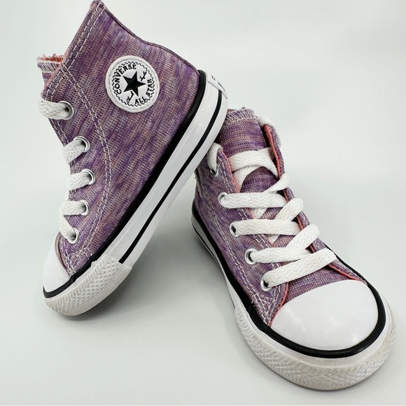 Converse Kids CTAS HI All Star High Top Bright Violet Sunblush Size 6 Infant - Picture 6 of 10